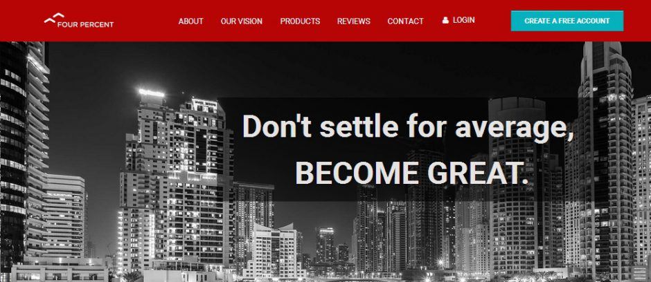 The Four Percent Group Website Home page Four percent Group home page