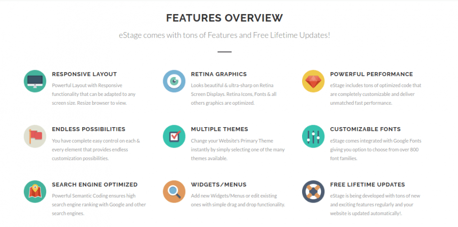 EStage feature list
