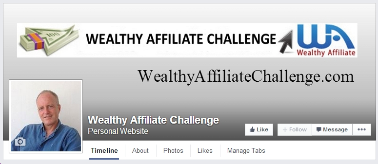 Wealthy Affiliate FB Fan Page Screen shot