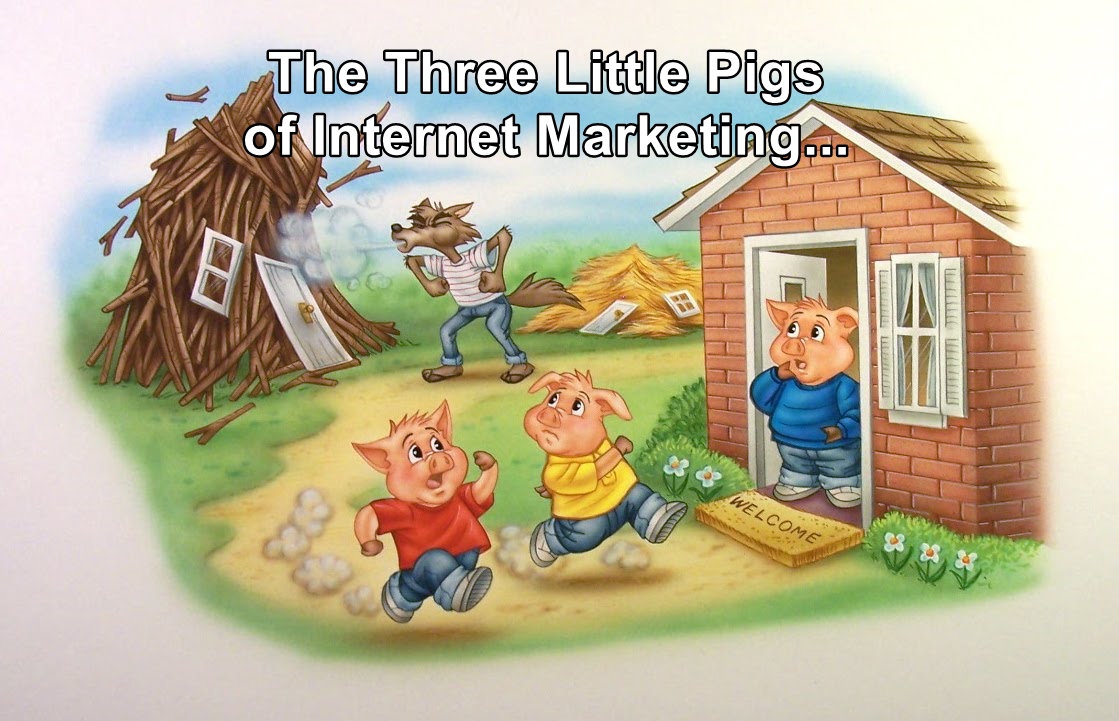 Image showing the 3 little pigs of internet marketing
