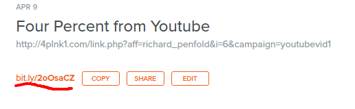 Shorten / cloak your four percent affiliate link