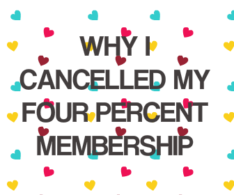 Post with video explaining why I cancelled mu four percent membership